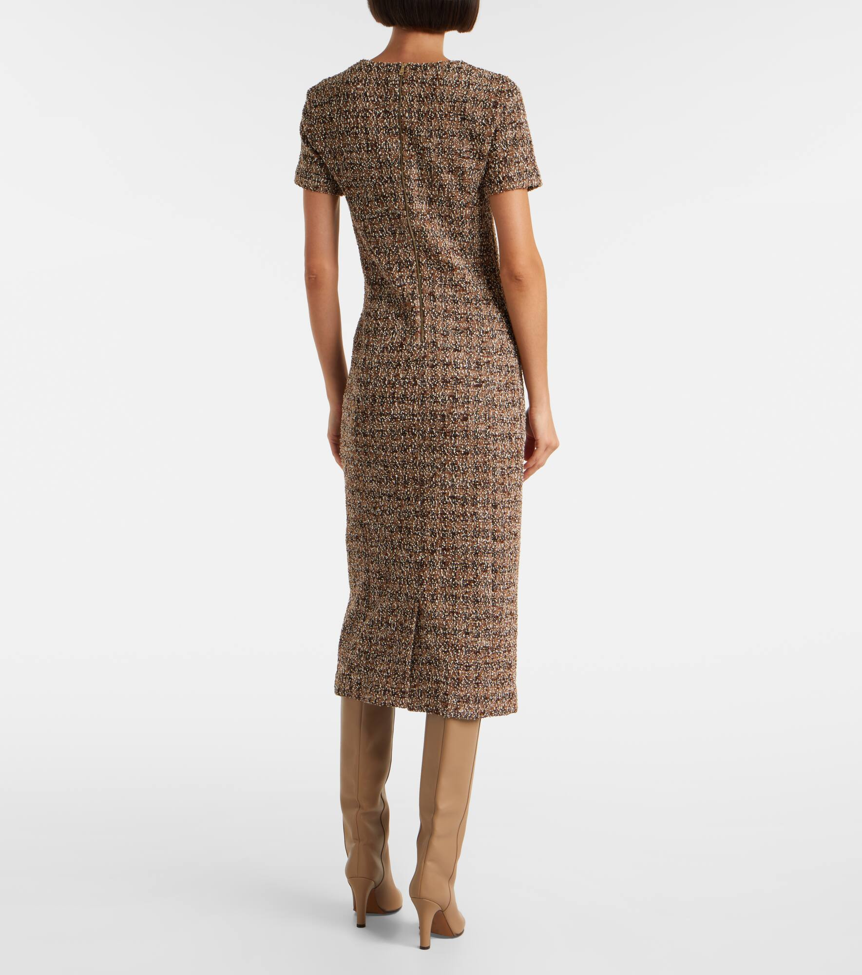 Giugno cotton and wool-blend midi dress - 3
