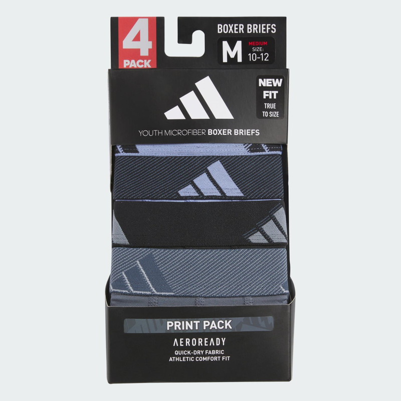 adidas Youth Microfiber Graphic 4-Pack Boxer Briefs outlook
