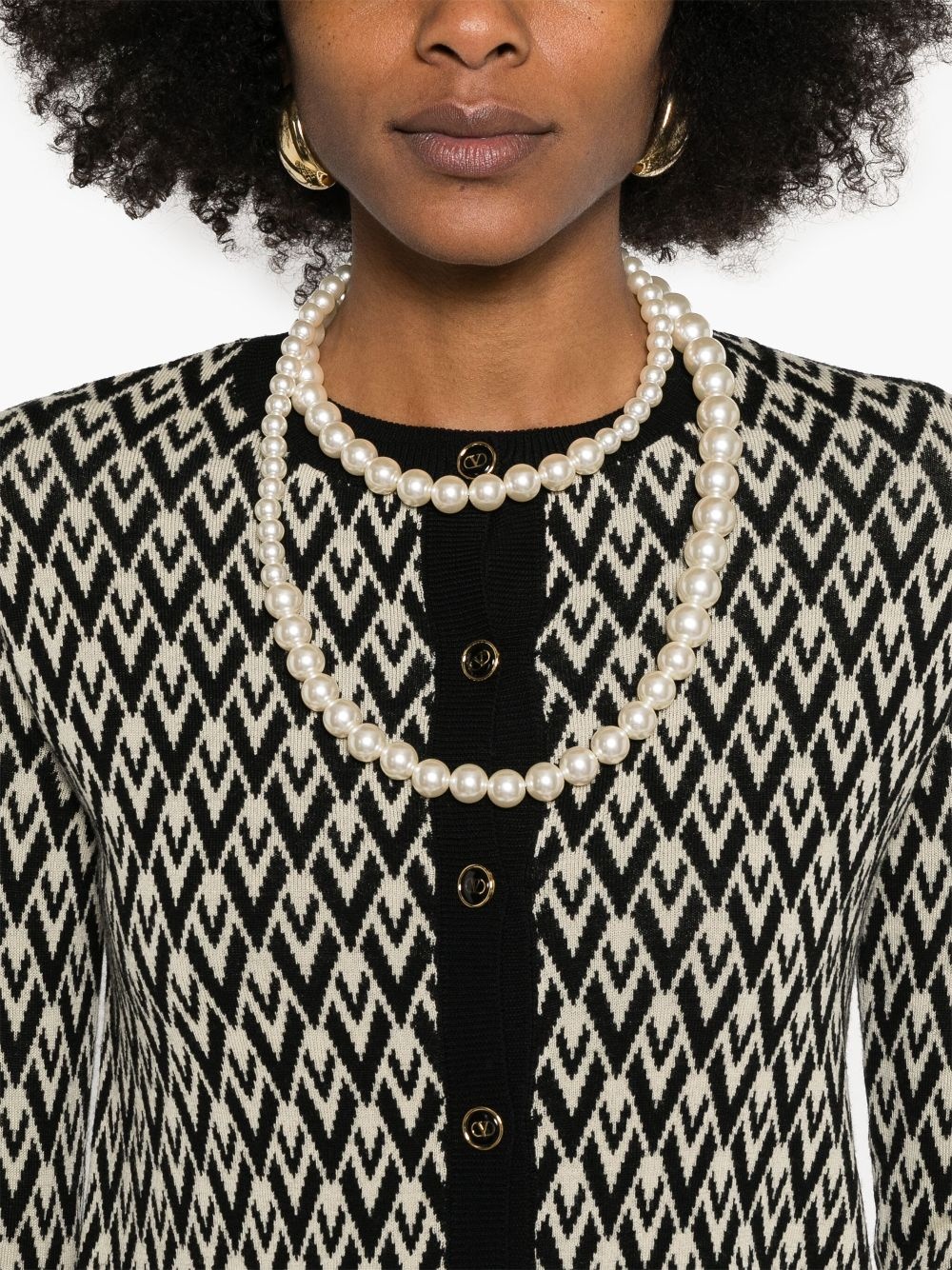 Toute la V-jacquard cardigan - 5