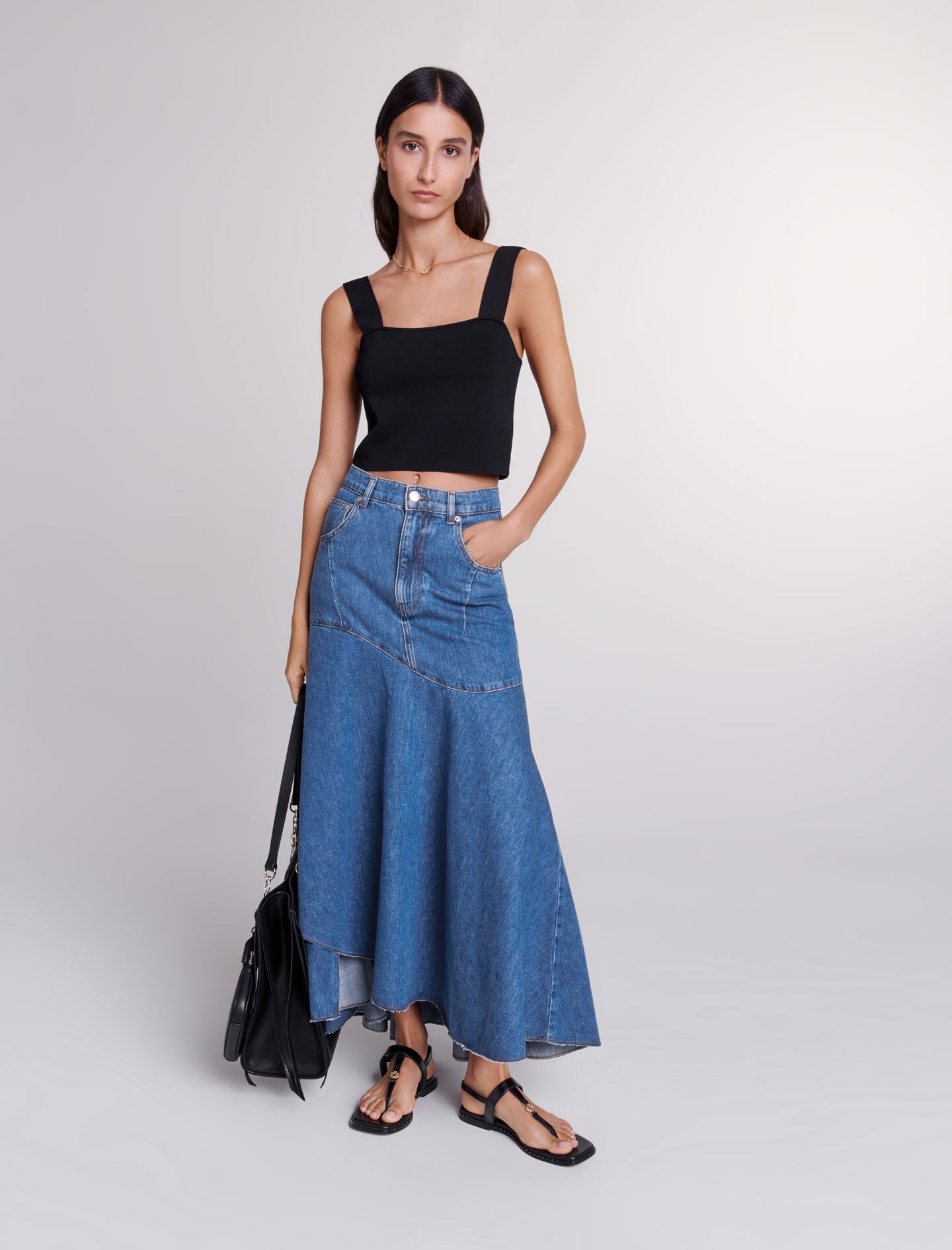 Asymmetrical denim skirt - 2