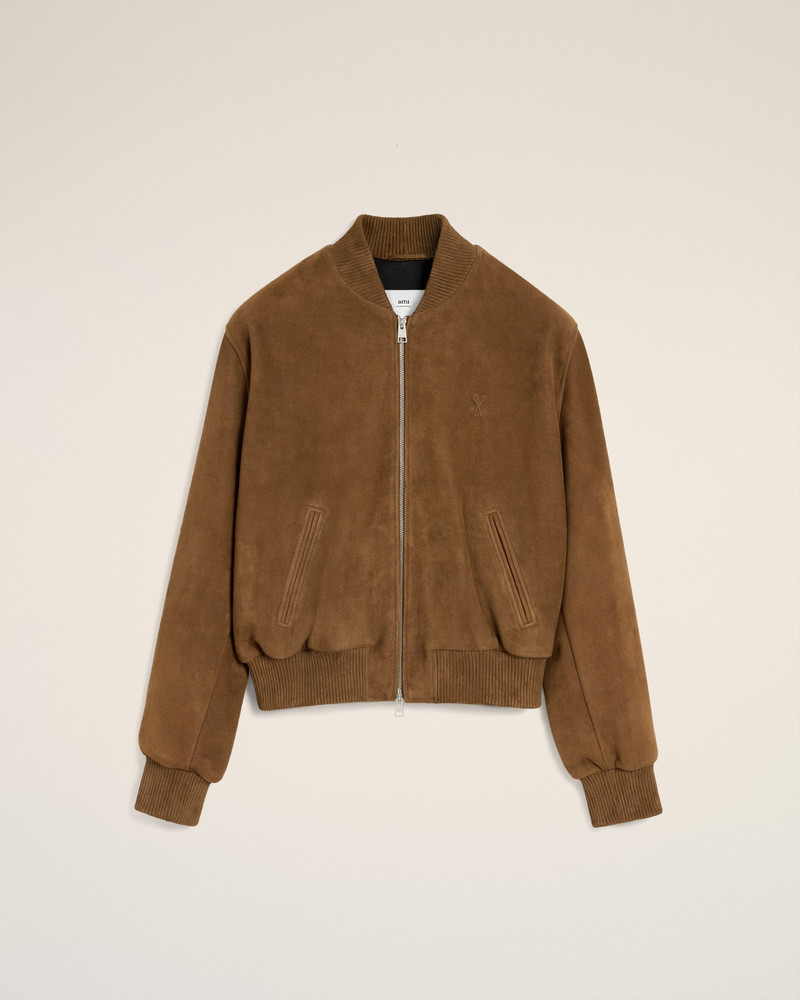 BROWN LEATHER ZIPPED JACKET 1