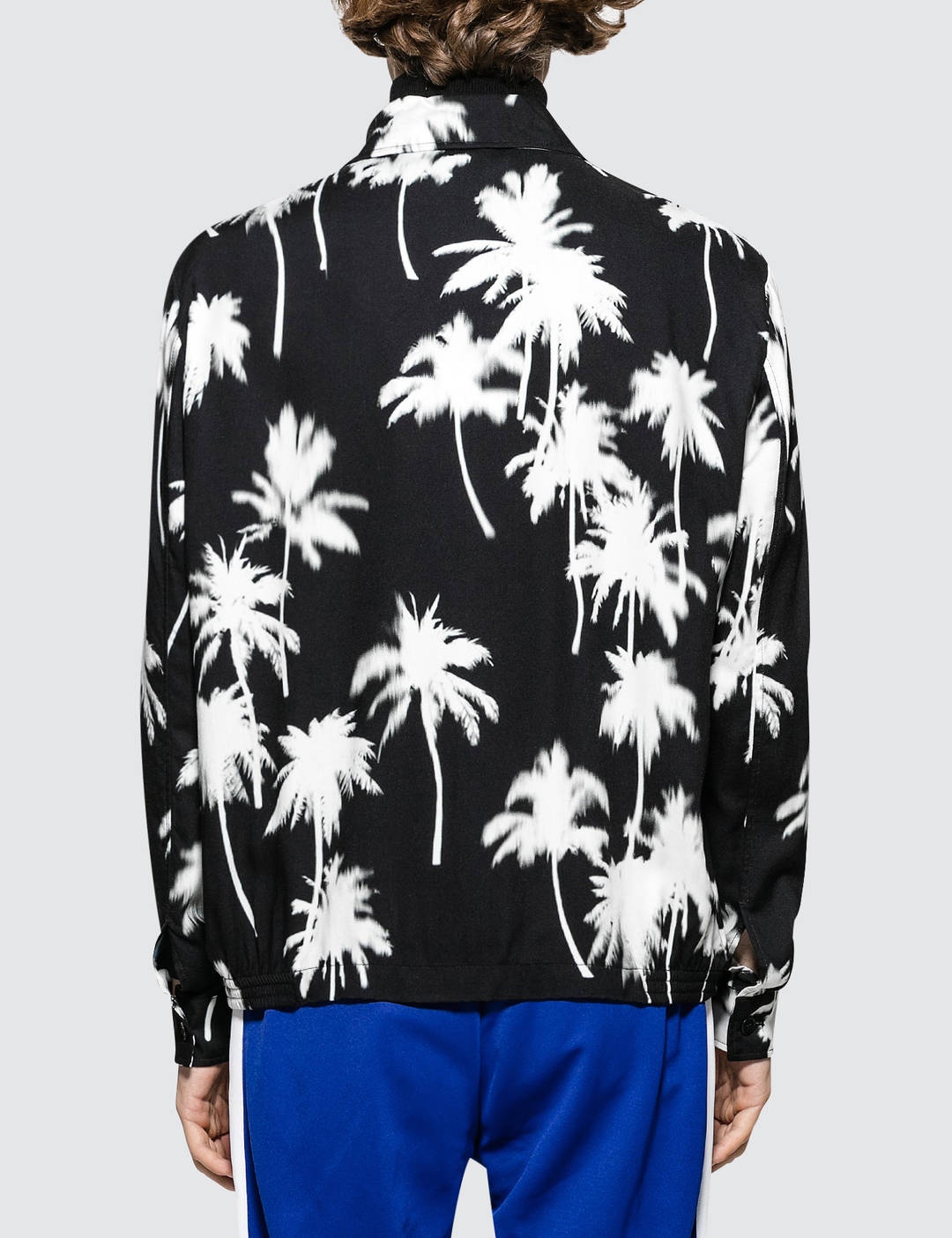 Palm Tree Print Zip Blouson Jacket - 4