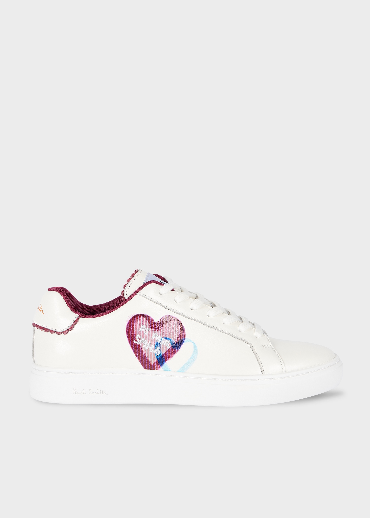 Women's White Leather 'Scribble Heart' 'Lapin' Trainers - 1