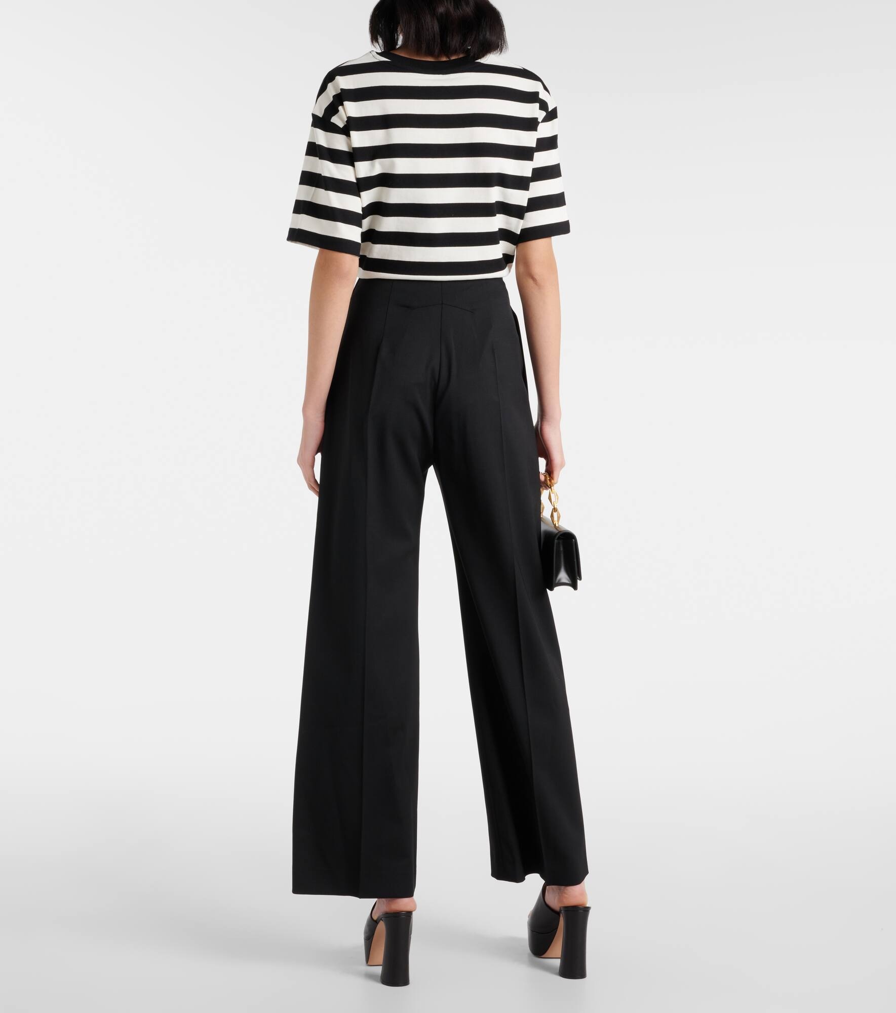 Mid-rise wool-blend straight pants - 3
