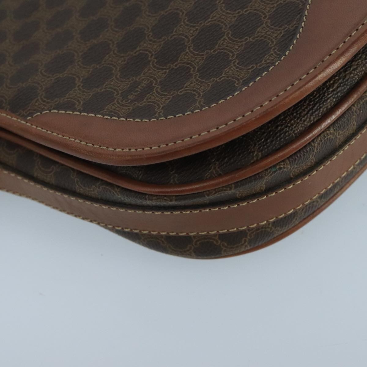 CELINE Macadam Canvas Shoulder Bag Pvc Leather Brown - 14