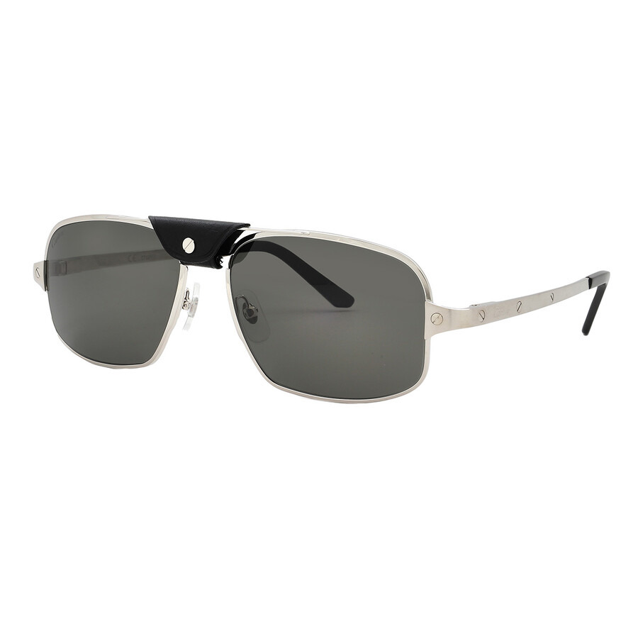 Cartier Cartier De Santos Polarized Grey Navigator Men's Sunglasses CT0295S 001 60 - 2