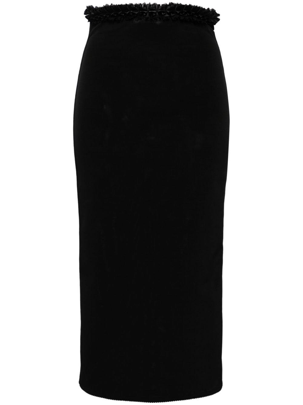 ruffle-trim pencil skirt - 1