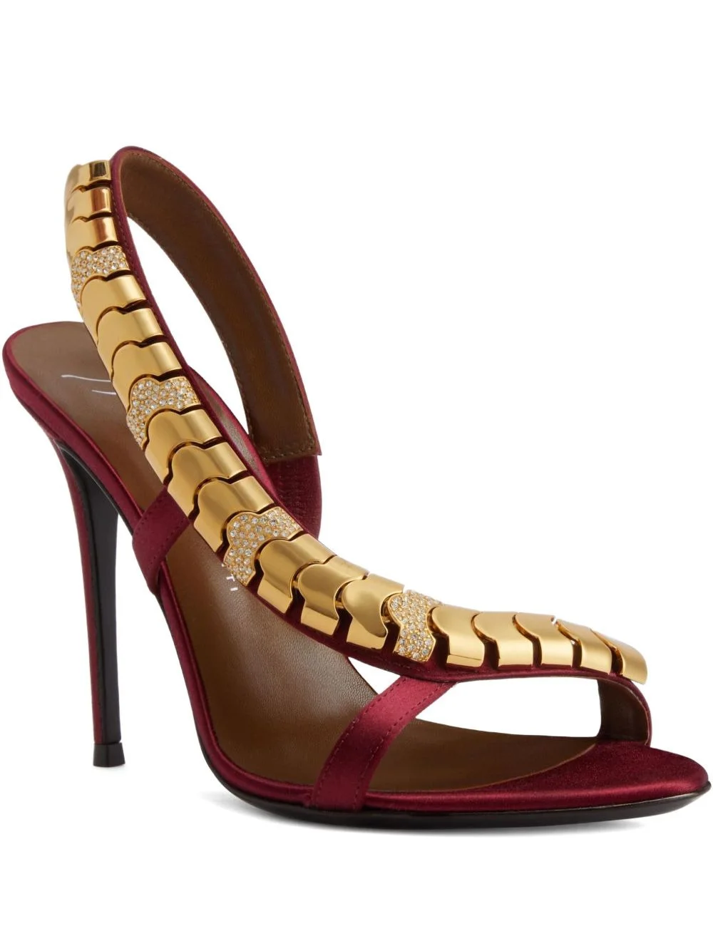 105mm rhinestone-embellished heeled sandals - 1