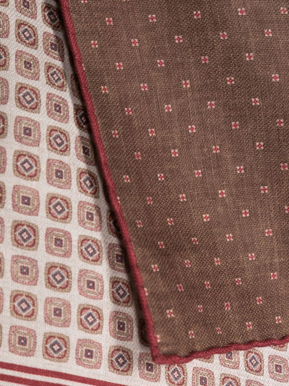 geometric-pattern reversible silk pocket square - 2