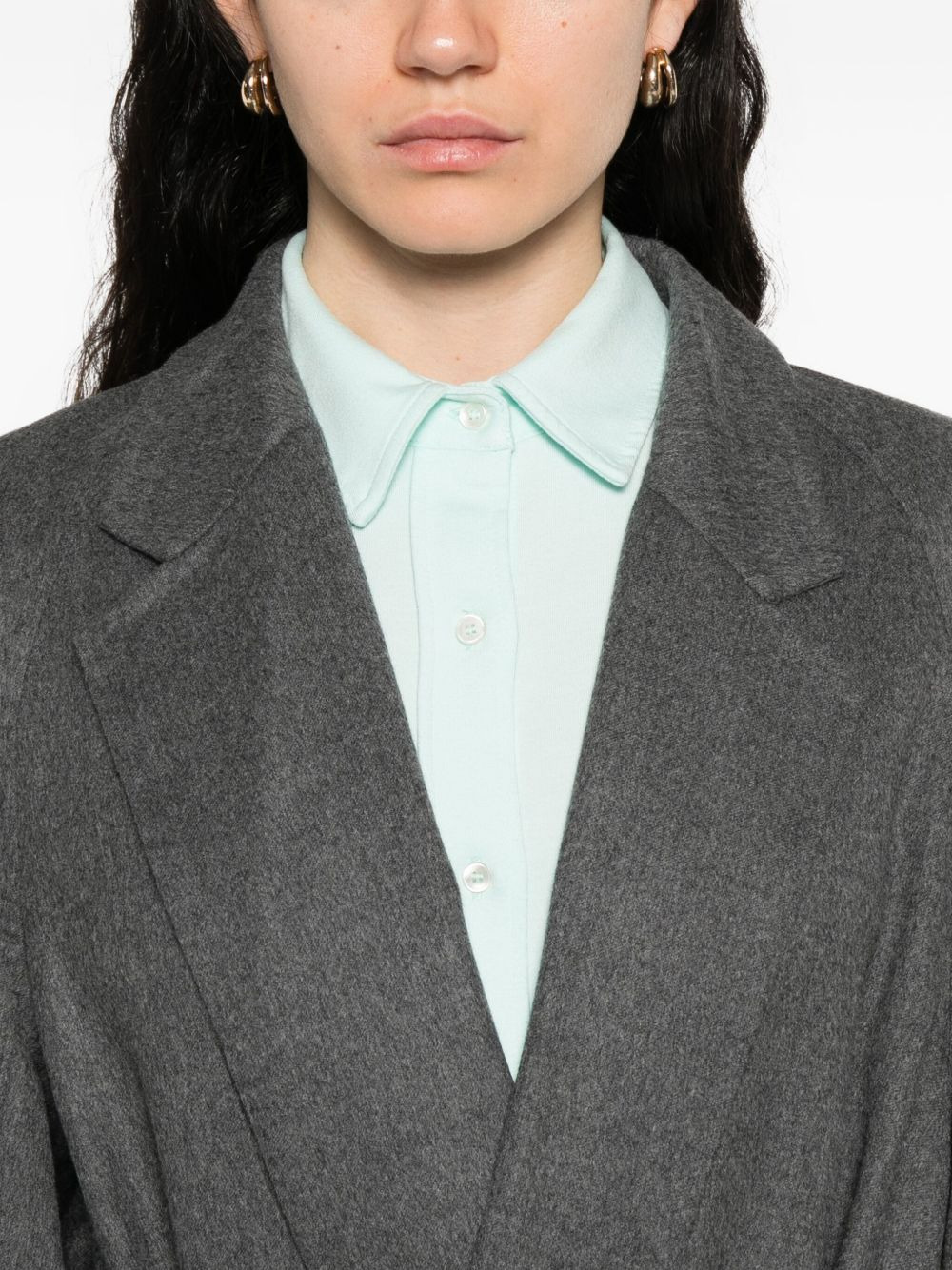 wool single-breasted coat - 5