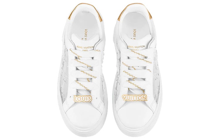 (WMNS) LOUIS VUITTON Time Out Sneakers 'White with Silver Monogram' 1A9PZS - 2
