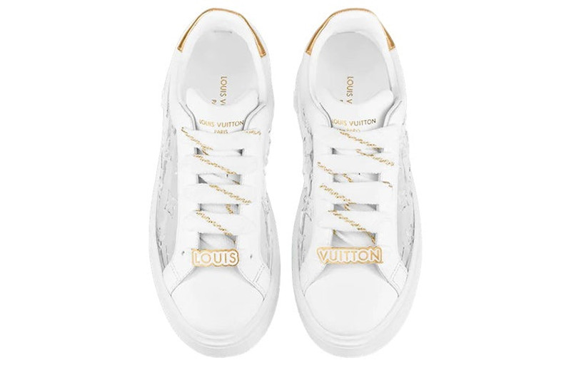 Louis Vuitton (WMNS) LOUIS VUITTON Time Out Sneakers 'White with Silver Monogram' 1A9PZS outlook