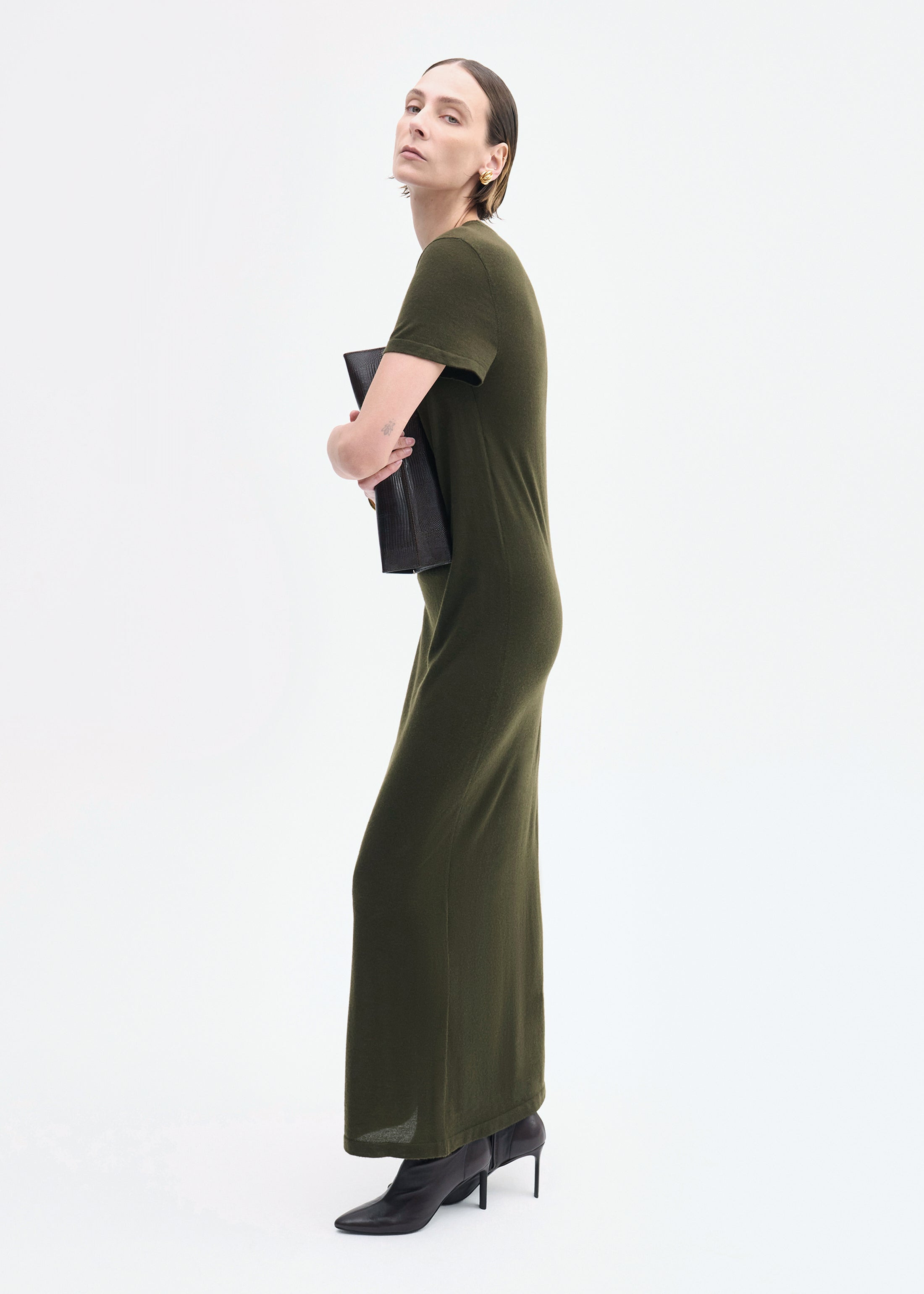 T-Shirt Dress in Fine Cashmere - 4
