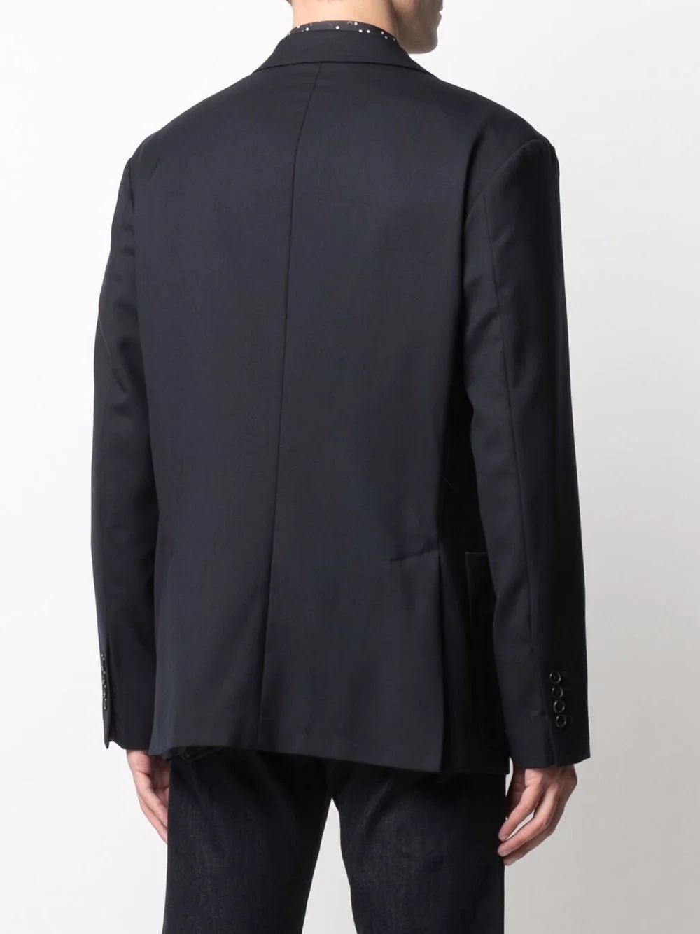 darted single-breast wool blazer - 4
