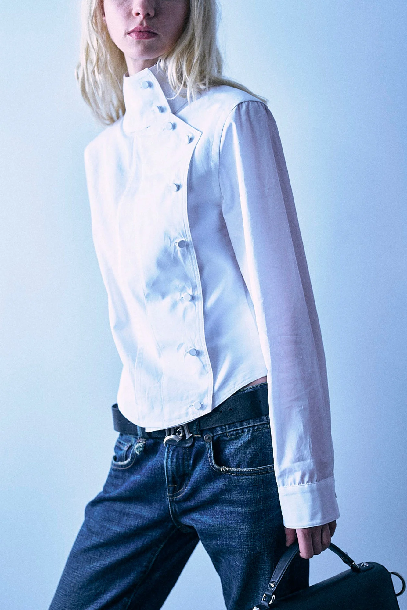 Asymmetrical Front Shirt - 1