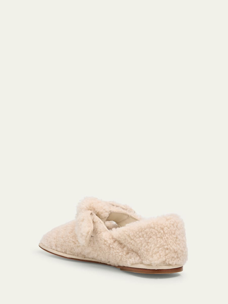 HEREU Llasada Curly Shearling Bow Flats outlook