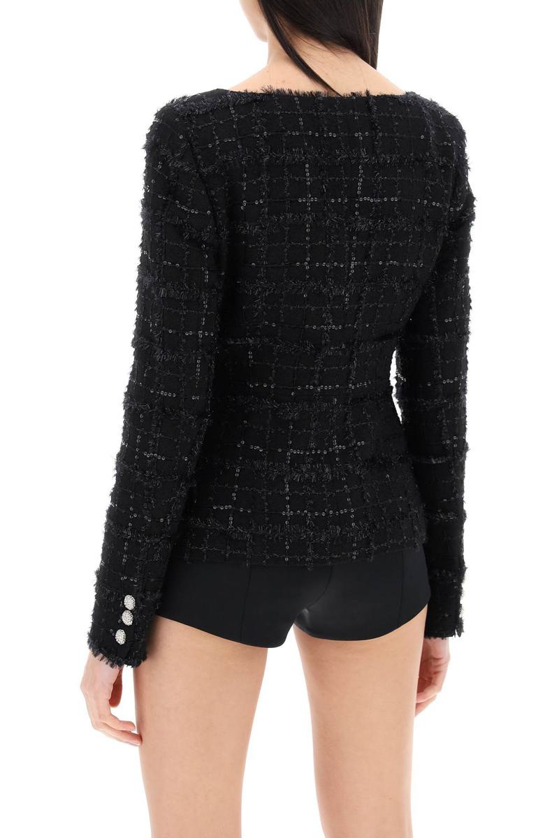 Alessandra Rich TWEED JACKET WITH SEQUINS EMBELL - 3