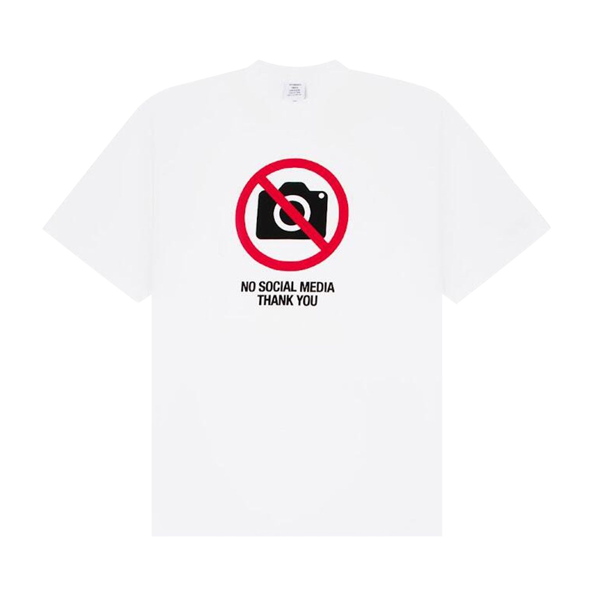 Vetements No Social Media T-Shirt 'White' - 1