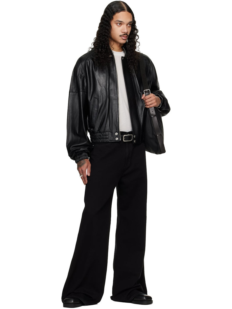 LU'U DAN Black Blouson Leather Jacket outlook