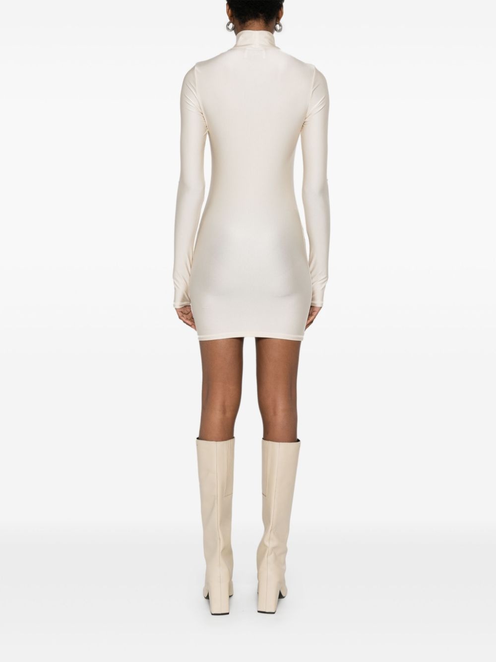 high-neck mini dress - 4