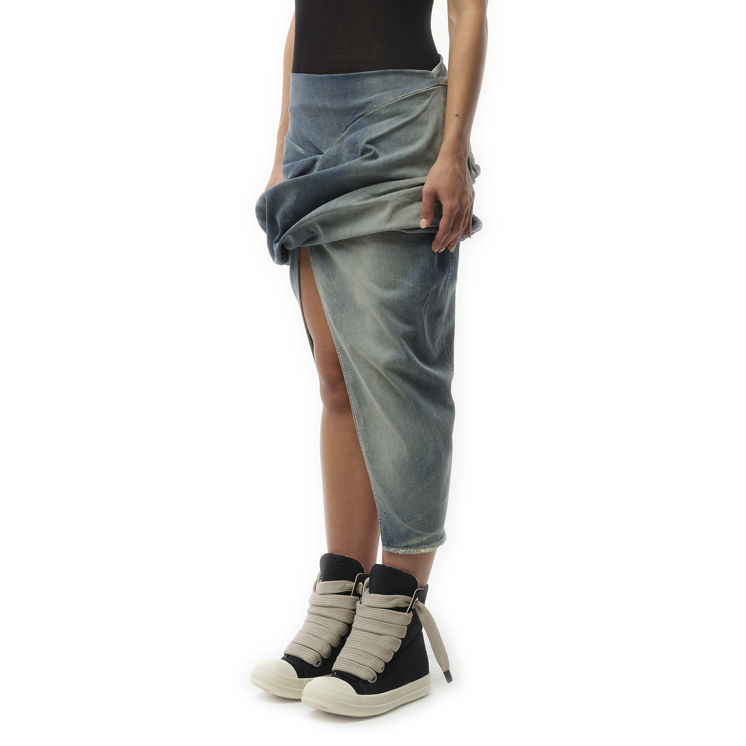 Low Twist Skirt in Washed Indigo - 5