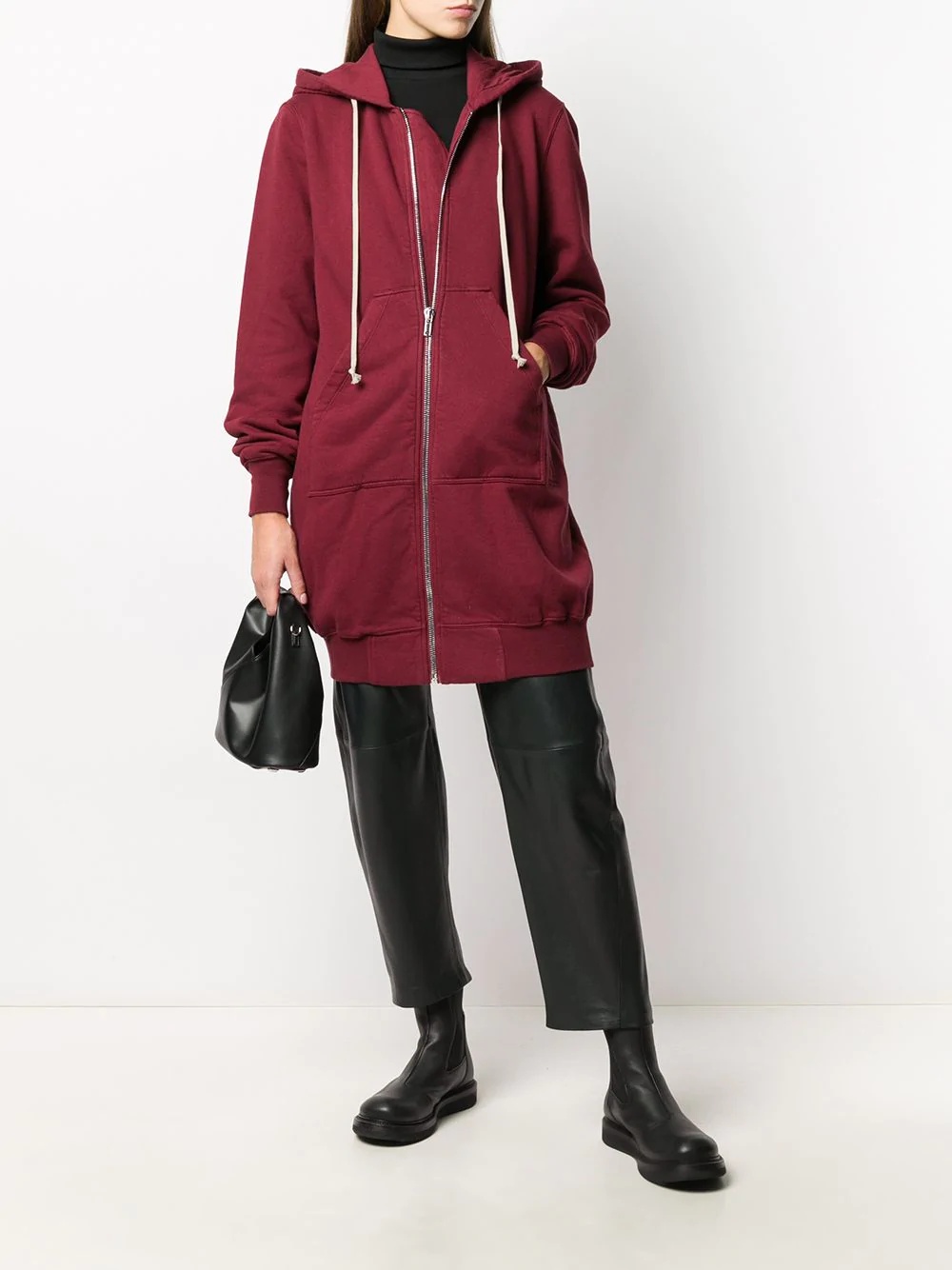 longline zip up hoodie - 2