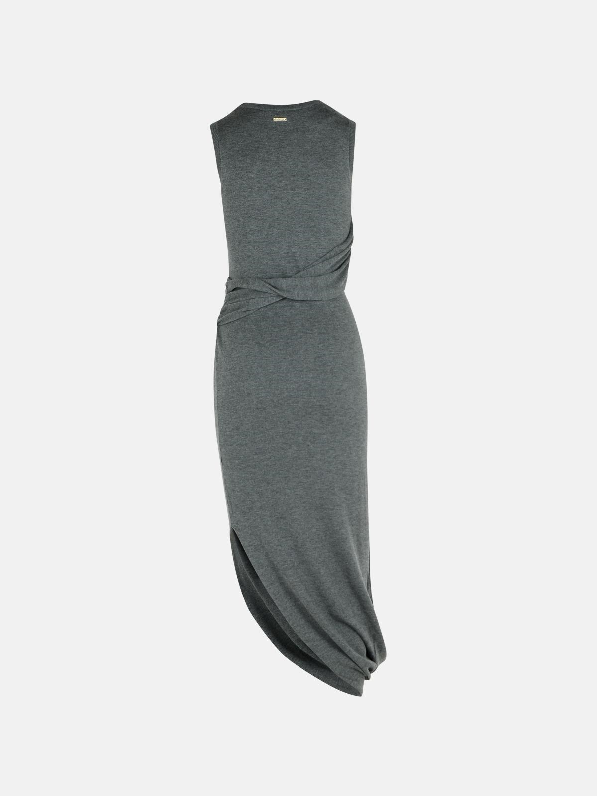 GREY WOOL BLEND DRESS - 3
