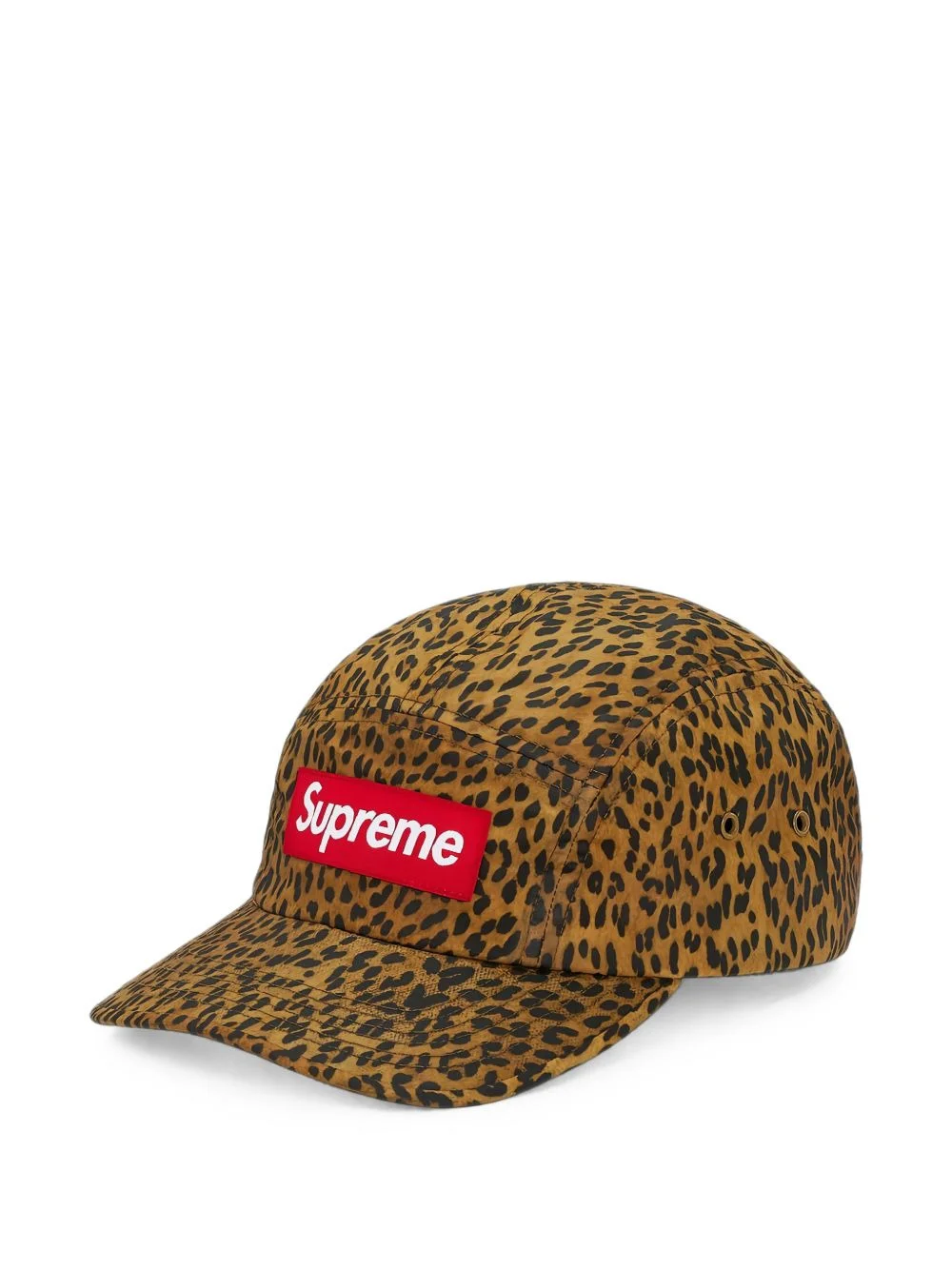 waxed leopard-print camp cap - 1