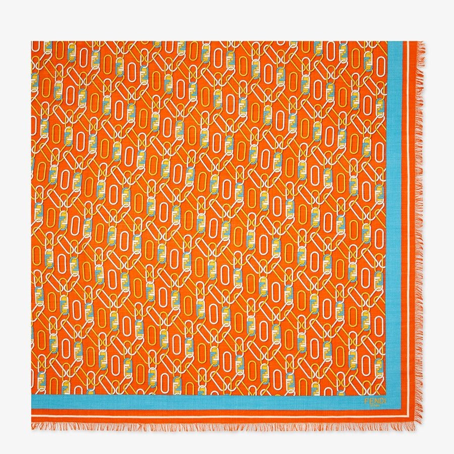 Orange silk shawl - 1