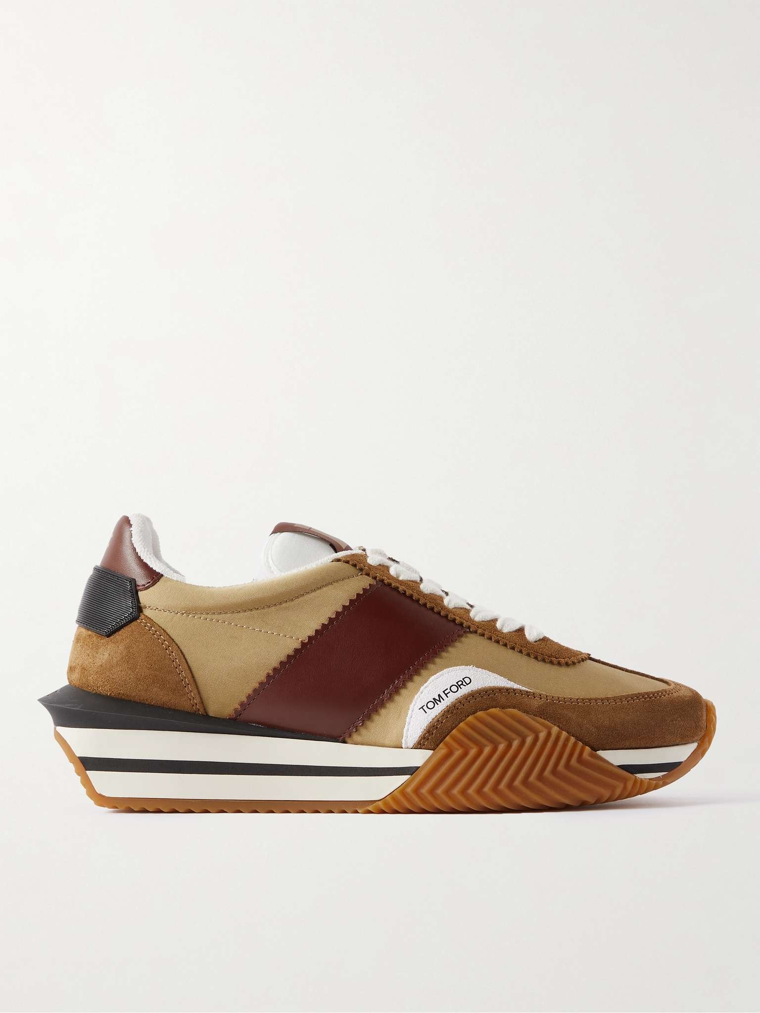 James Rubber-Trimmed Leather, Suede and Nylon Sneakers - 1