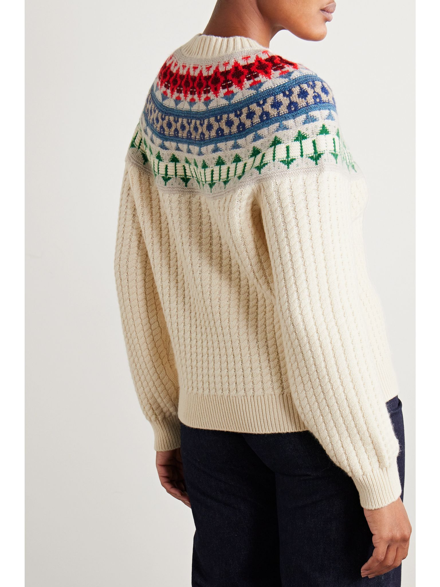 Noel Fair Isle cable-knit cashmere sweater Multi - 4