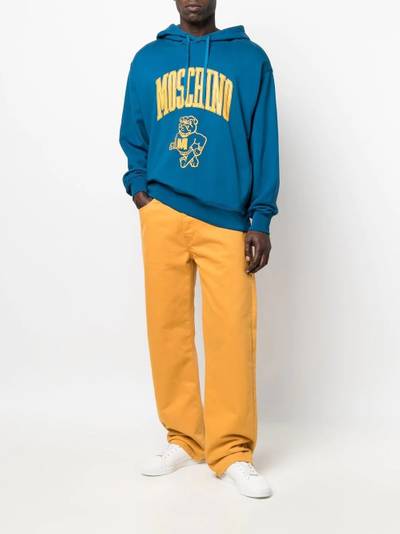 Moschino logo drawstring hoodie outlook