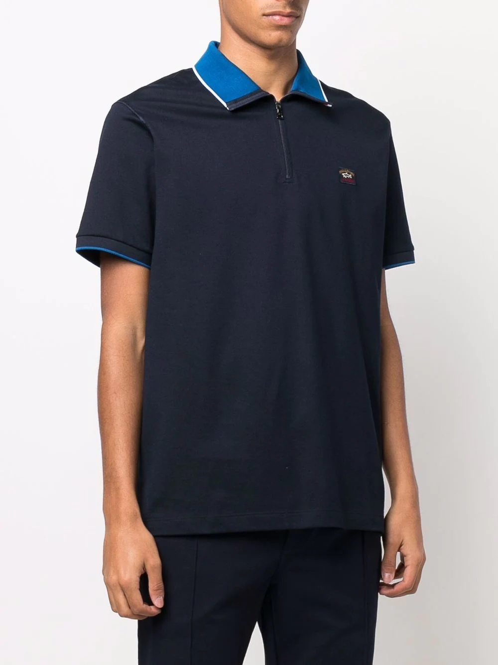 logo-patch short-sleeved polo shirt - 3