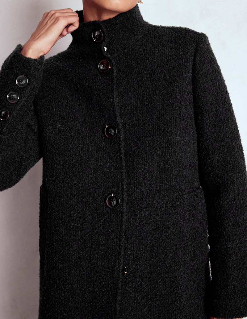 Funnel Neck Coat-Black 3