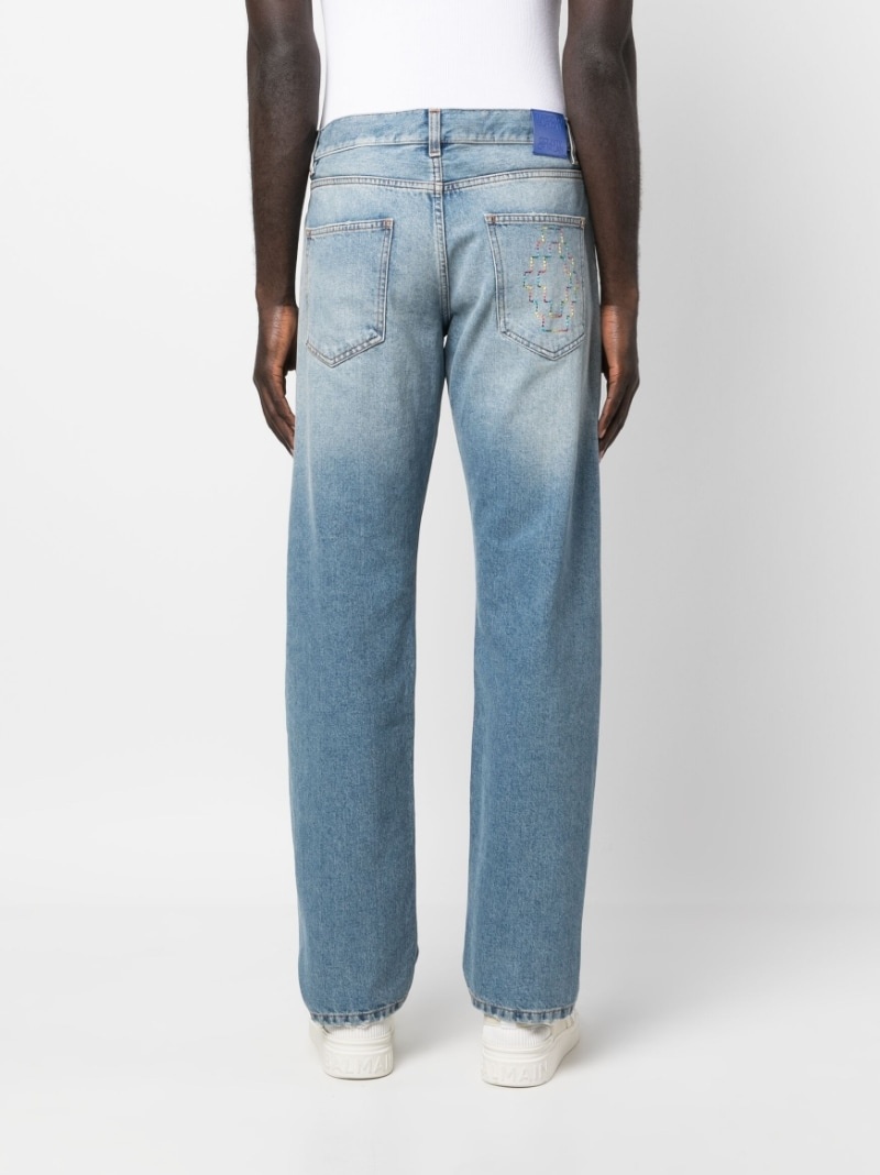 straight-leg washed jeans - 4
