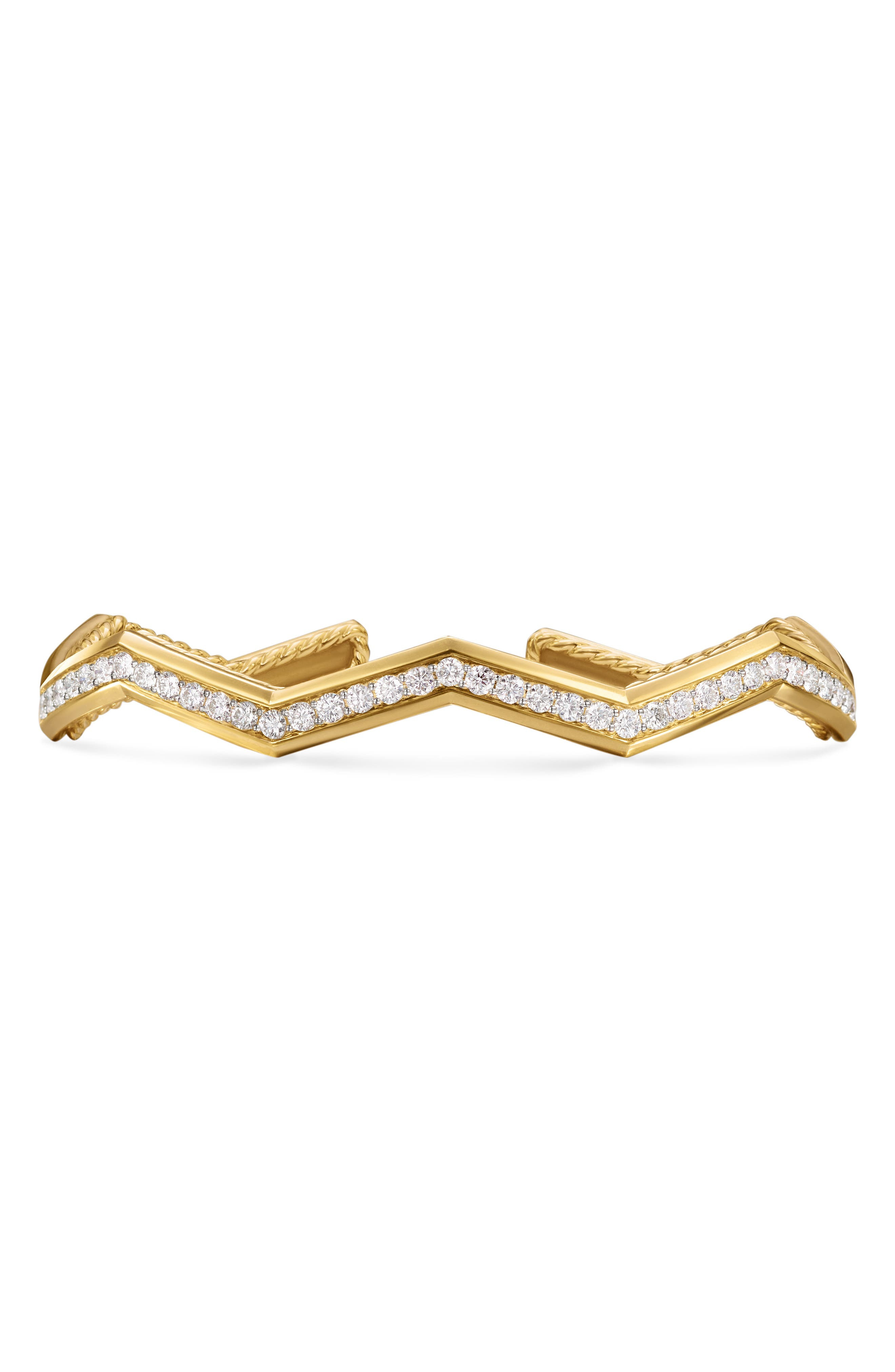 David Yurman Zig Zag Stax Cuff Bracelet in 18K Yellow Gold at Nordstrom - 1