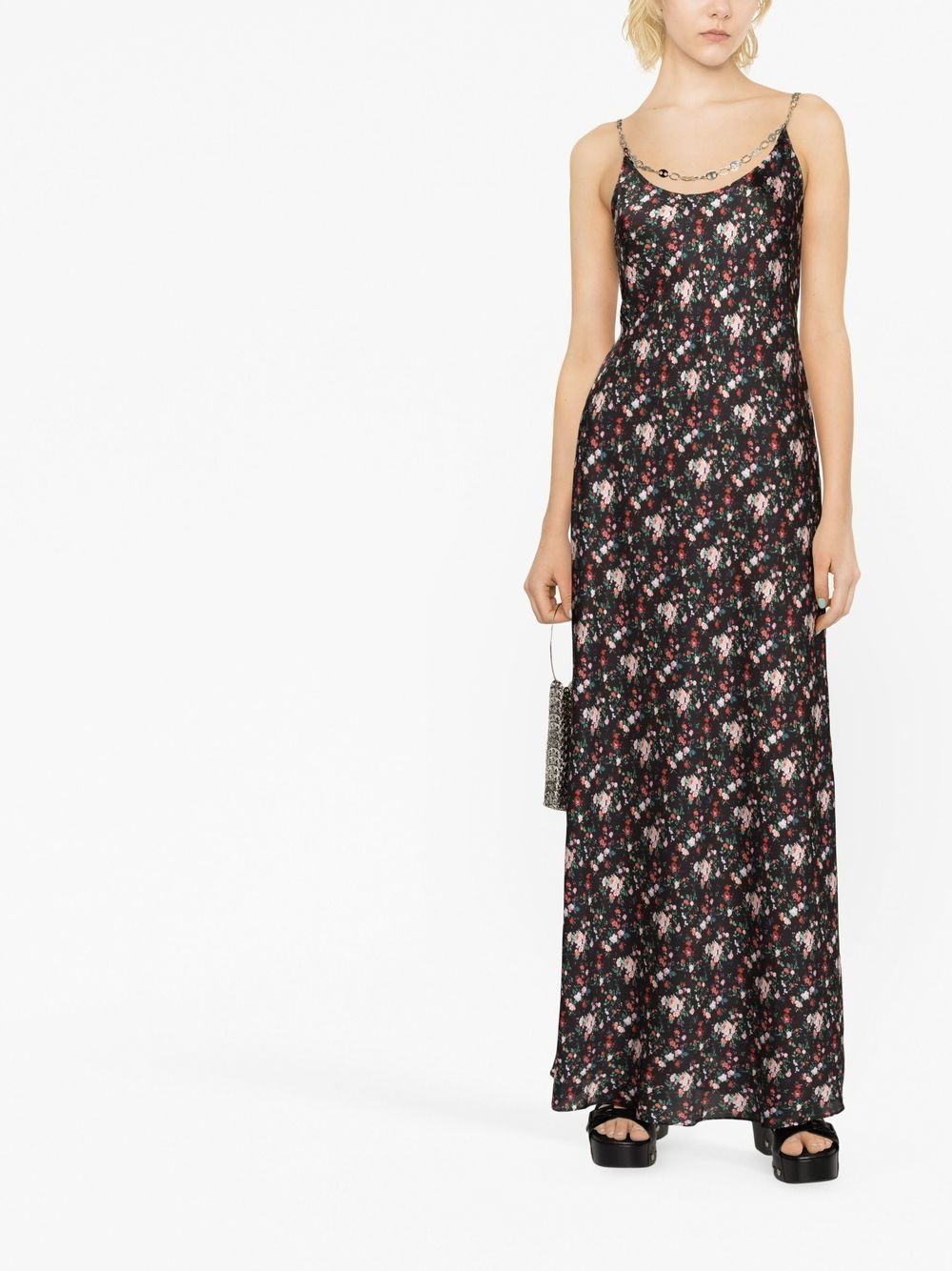 floral-print chain-link maxi dress - 2