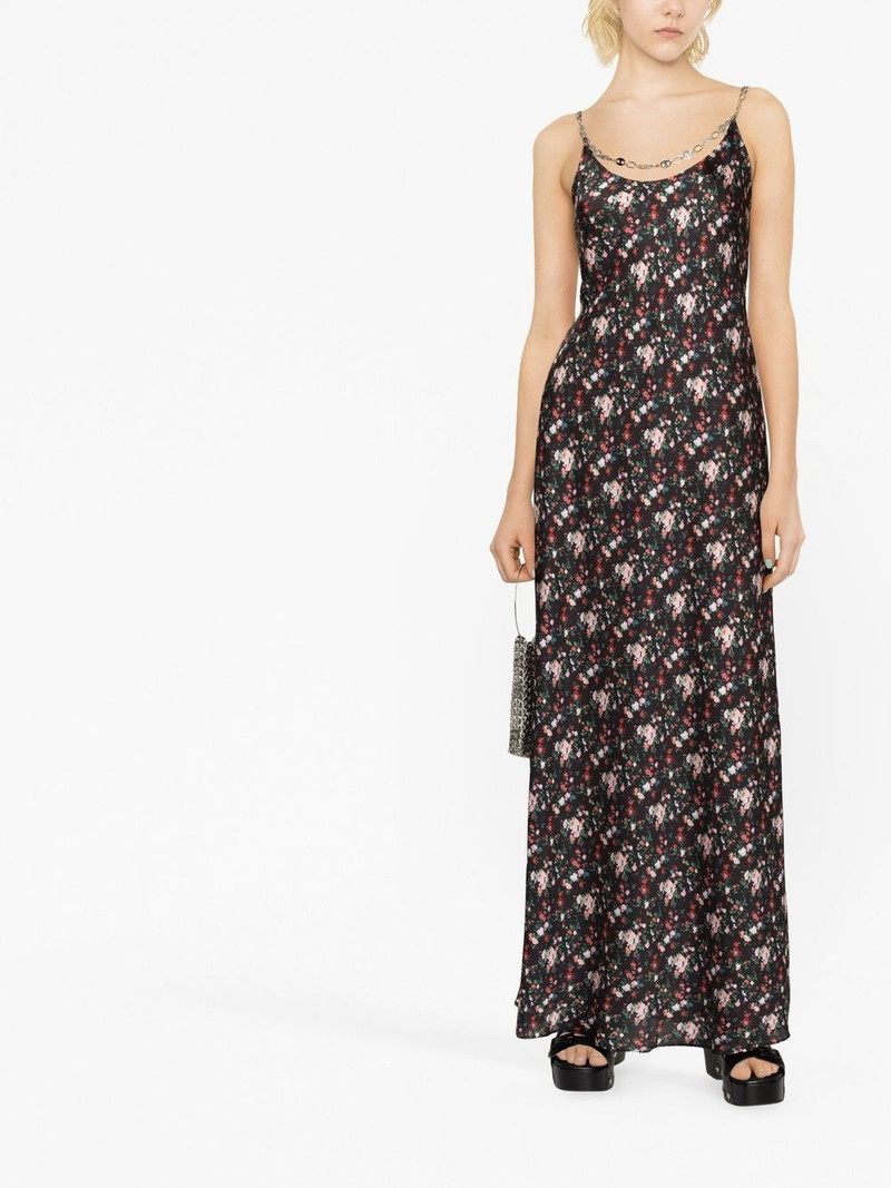 rabanne floral-print chain-link maxi dress outlook