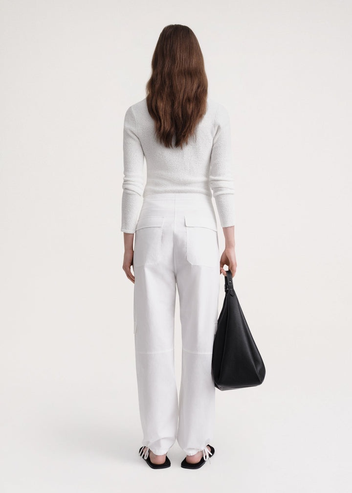 Cotton cargo trousers white - 4