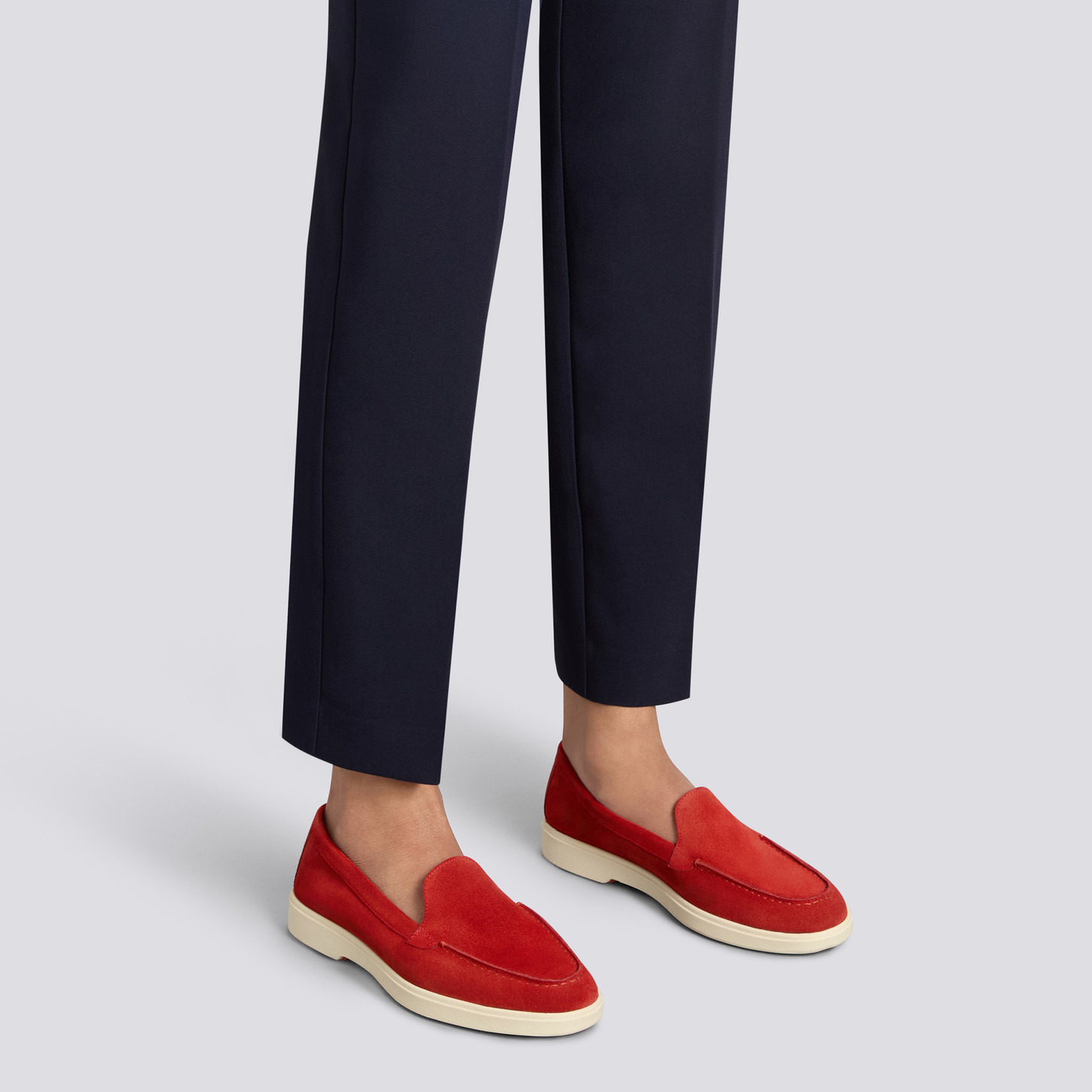 Women's red suede loafer - 2