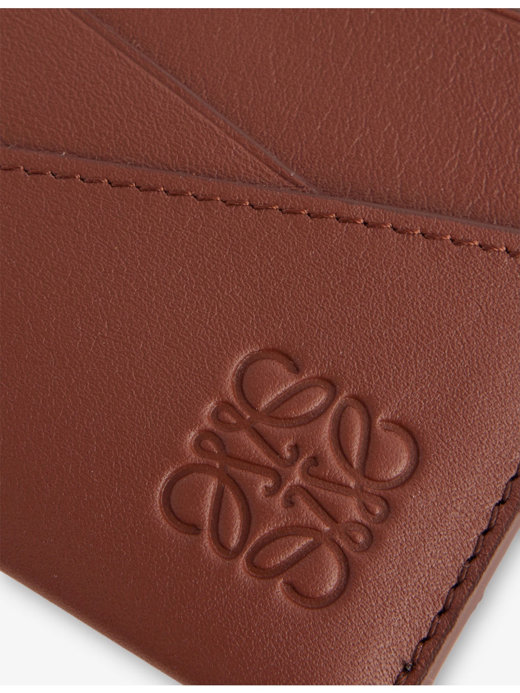 Puzzle Edge Plain Leather Card Holder - 2