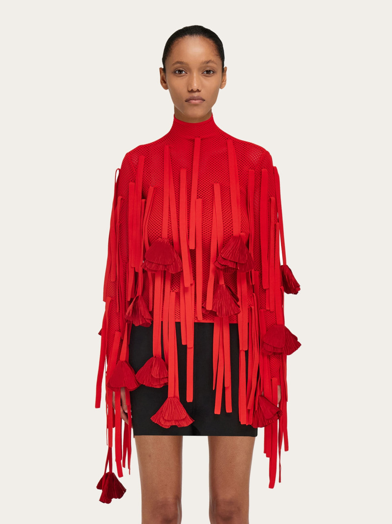 FERRAGAMO Mesh top with flower detail outlook