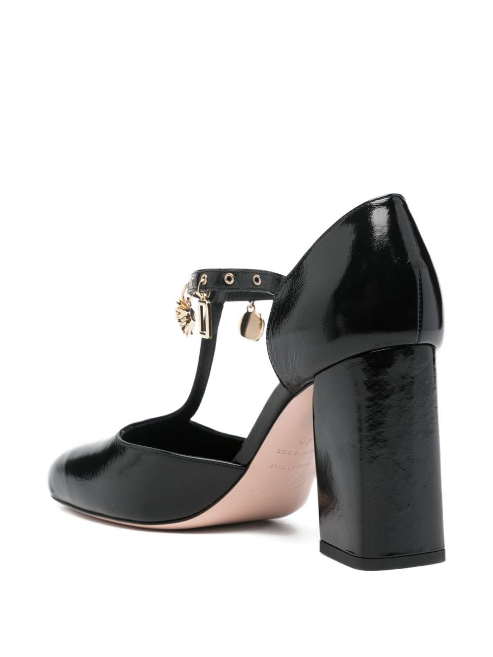 85mm leather heeled pumps - 3