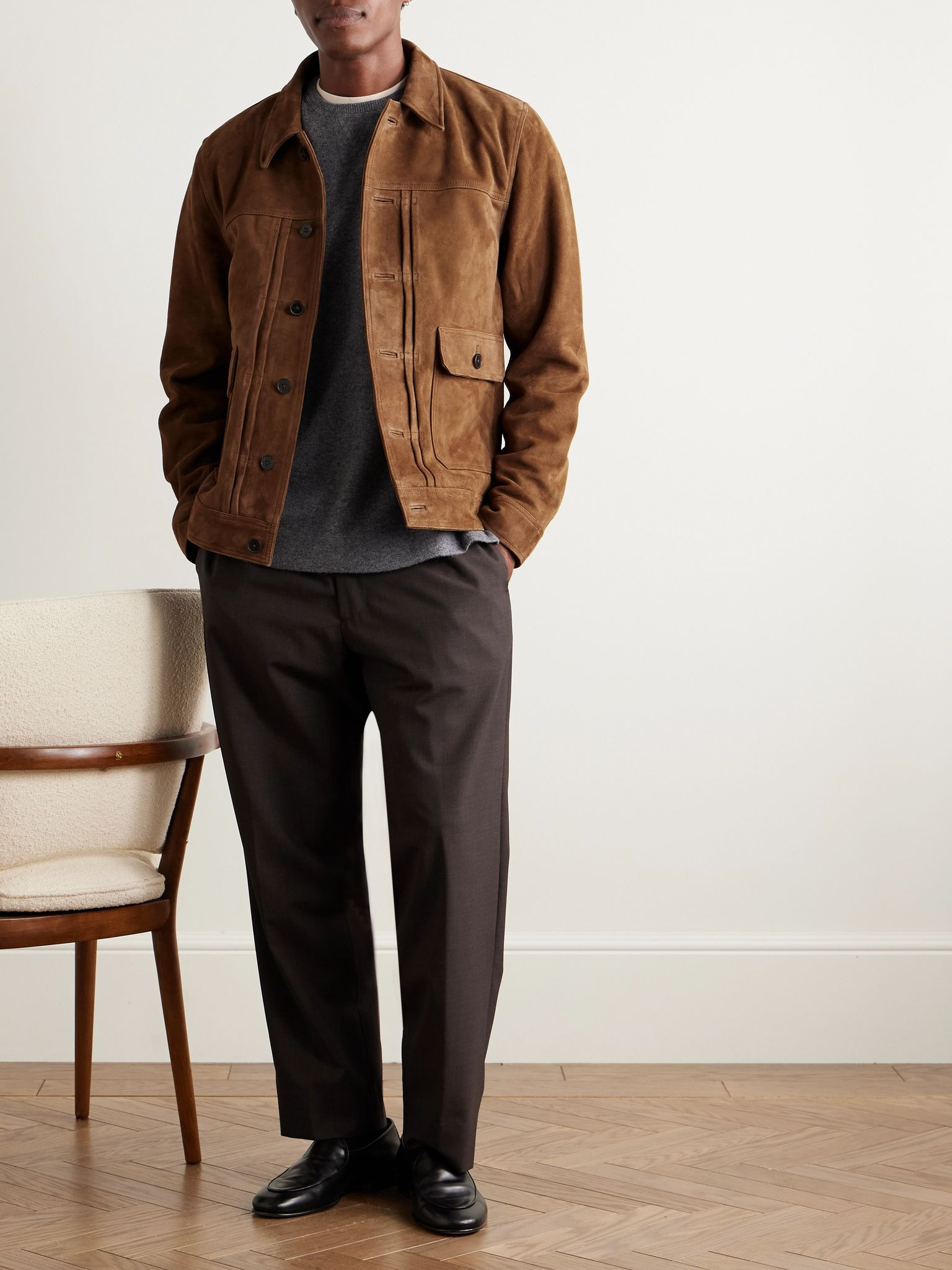 Walter Straight-Leg Virgin Wool-Blend Suit Trousers Brown - 2