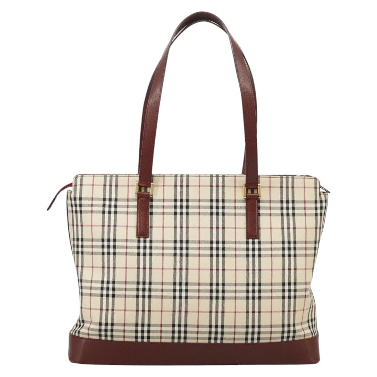Burberry Nova Check Tote Bag Canvas Beige Red - 3