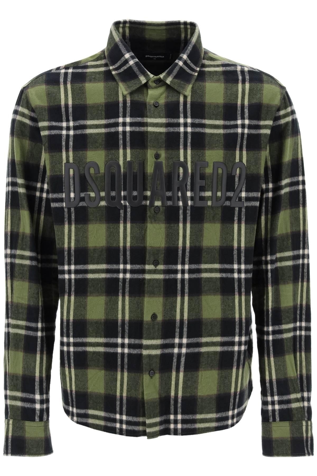 Check flannel shirt with rubberized logo - 1