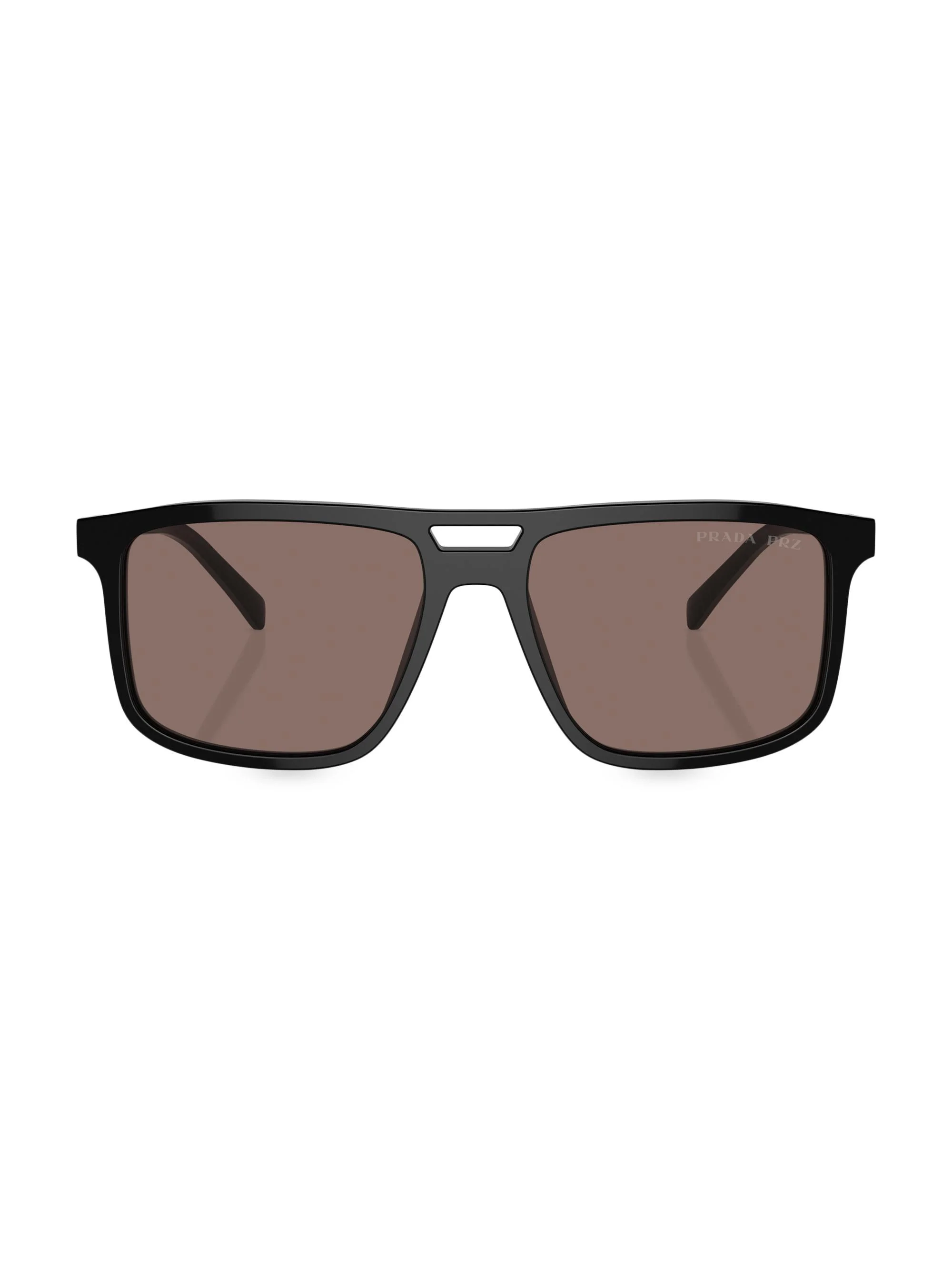 Men's 58MM Rectangular Sunglasses - Black Brown - 1