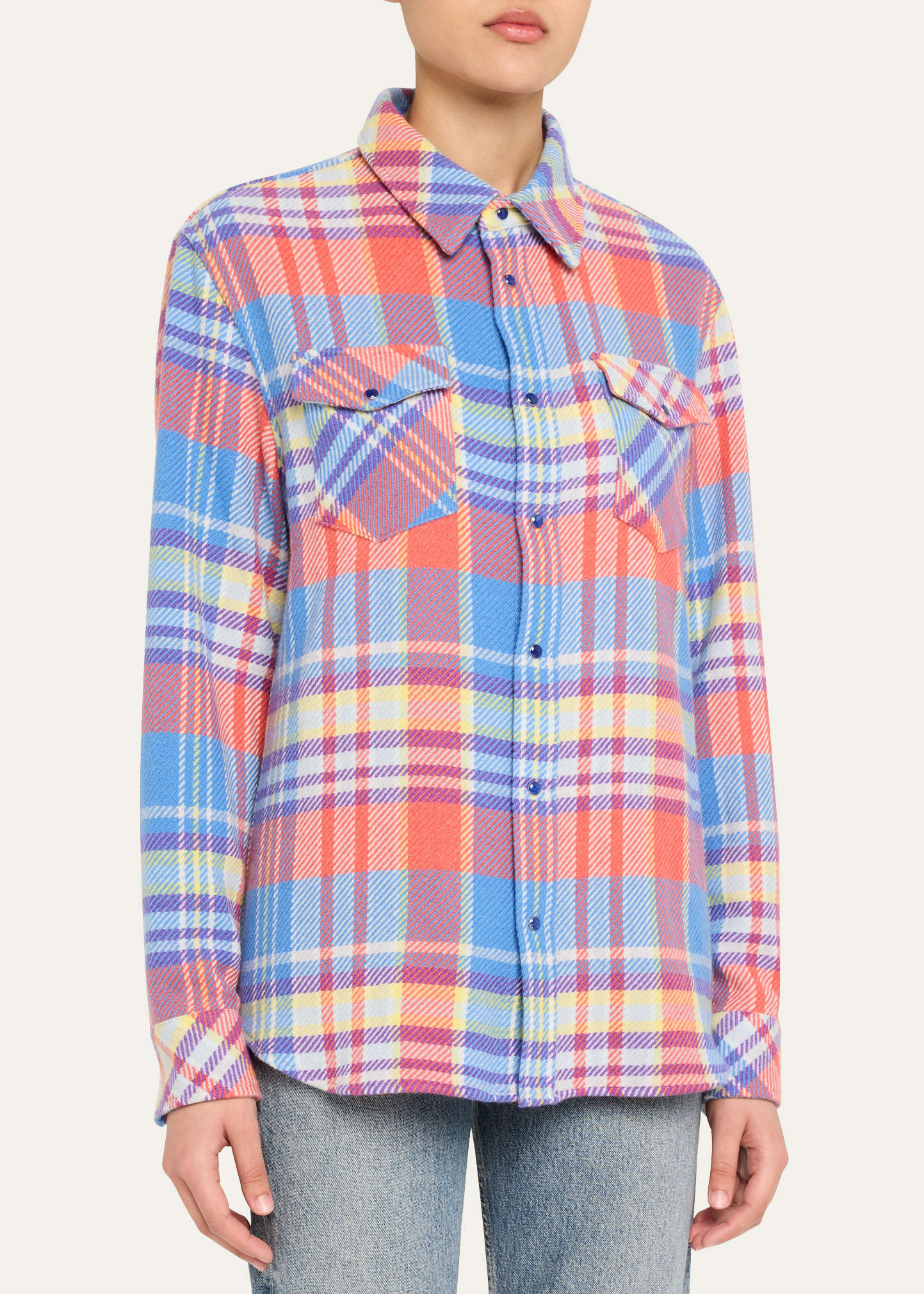 Creator Tartan Cashmere Button-Down Shirt - 4