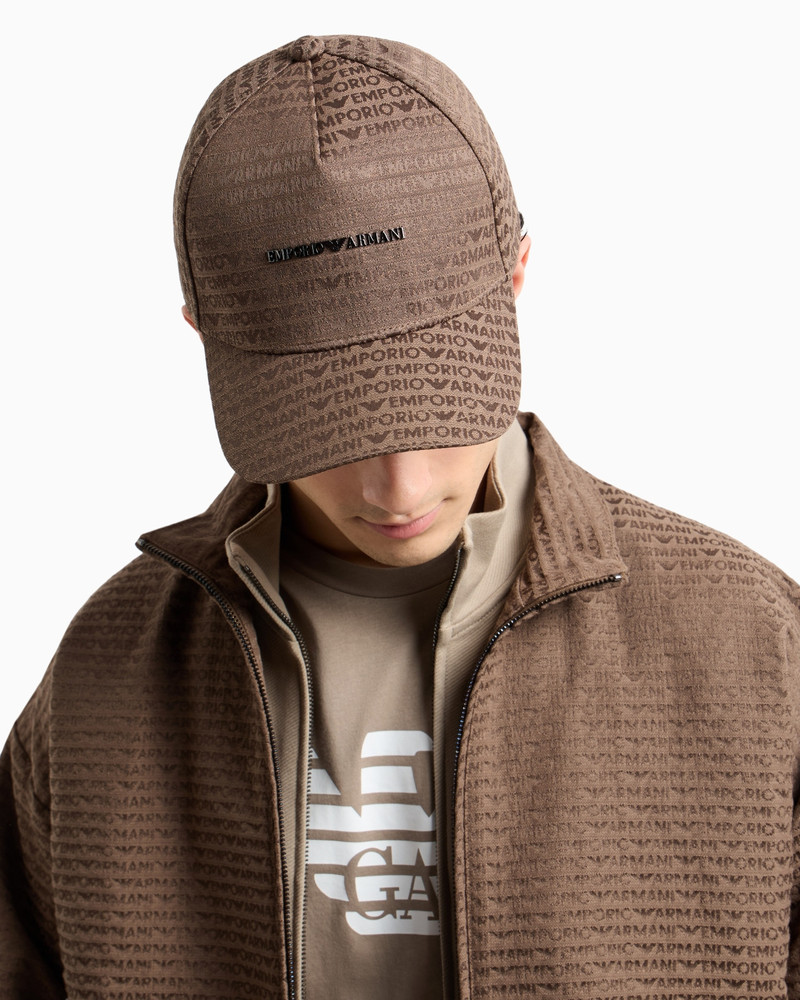 JACQUARD NYLON BASEBALL CAP WITH ALL-OVER LOGO LETTERING 3