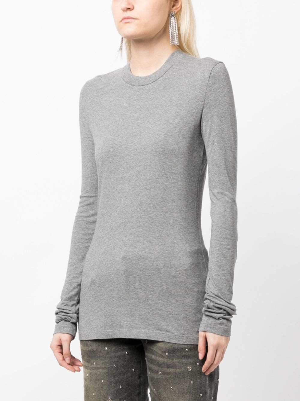 Diag-print long-sleeve T-shirt - 3